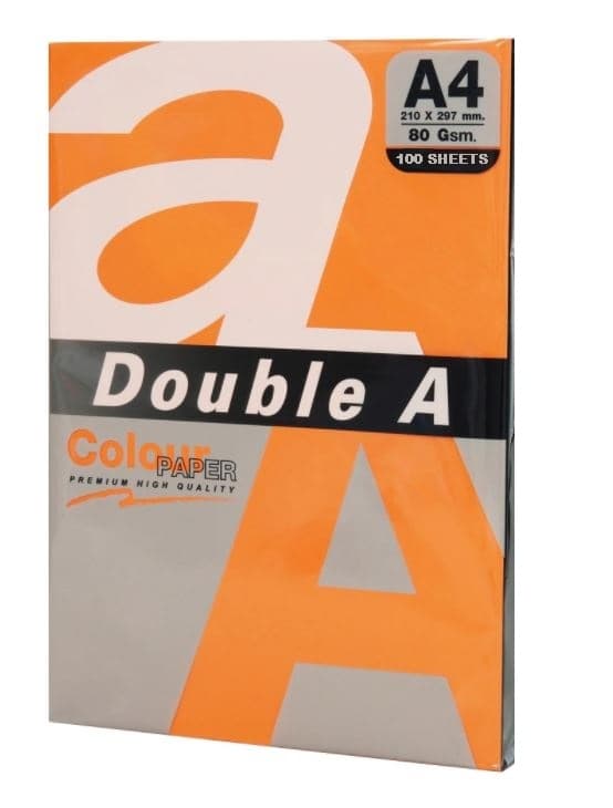 Hartie color pentru copiator A4, 80g/mp, 100coli/top, Double A - saffron intens