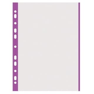 Folie protectie transparenta, cu margine color, 40 microni, 100 folii/set, DONAU - margine violet