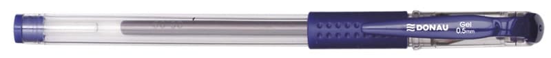 Pix transparent cu gel, rubber grip, 0.5 mm, cerneala rezistenta la apa, DONAU - albastru