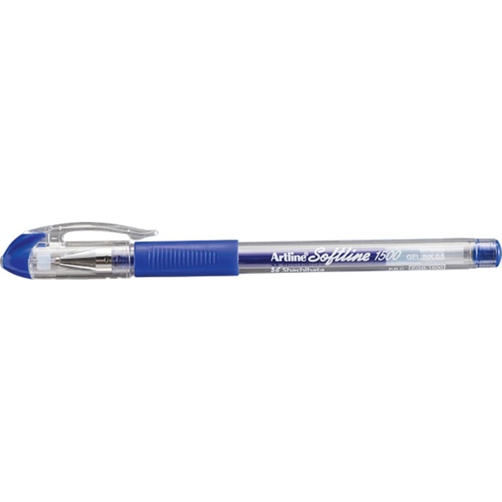 Pix cu gel ARTLINE Softline 1500, rubber grip, varf 0.5mm - albastru