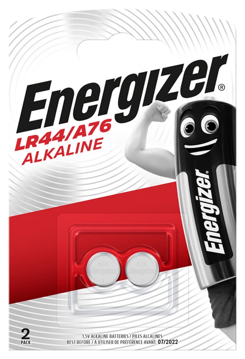 Baterii alkaline LR44, A76, 2 buc/set, Energizer