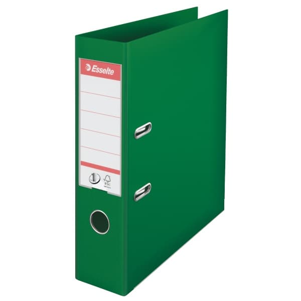 Biblioraft plastifiat interior-exterior Esselte No.1 Power A4 7,5 cm- verde