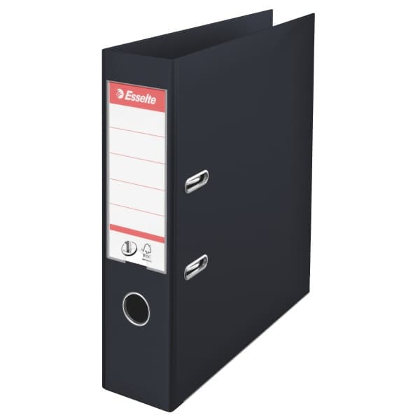 Biblioraft plastifiat interior-exterior Esselte No.1 Power VIVIDA A4 7,5 cm - negru