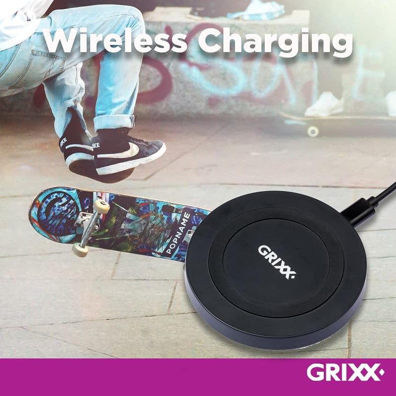 Incarcator wireless GRIXX Optimum - 10W, Qi Certified - negru