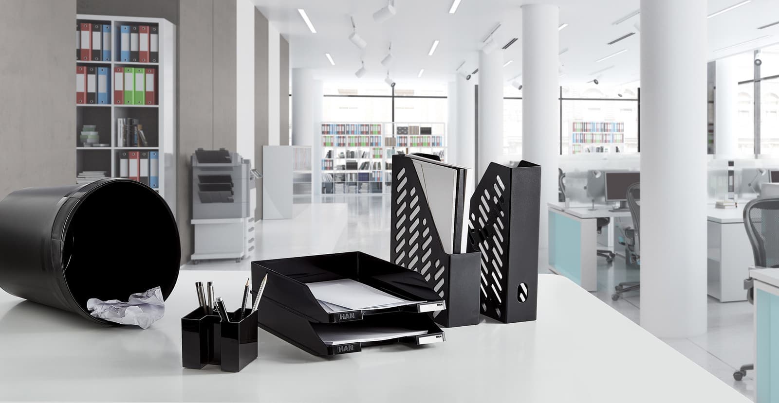 Suport vertical plastic pentru cataloage HAN Klassik - negru