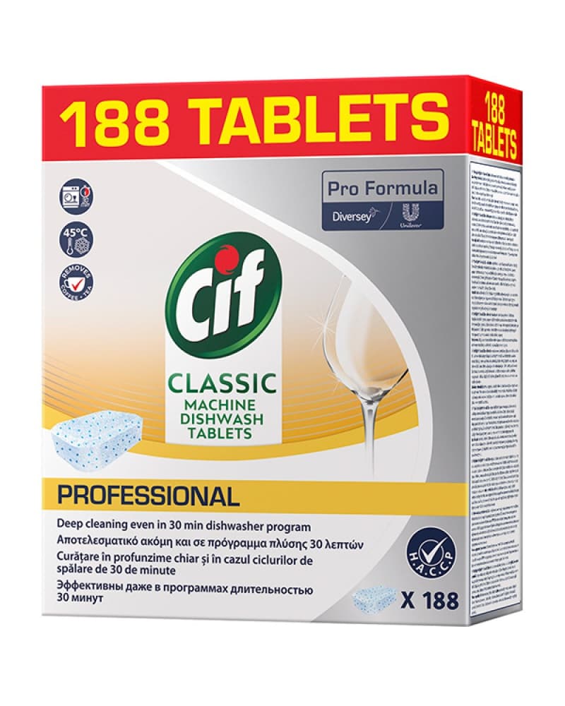 Cif Pro Formula Classic, tablete masina de spalat vase, 188 buc/cutie