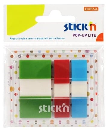 Film index autoadeziv 45 x 12mm + 45x25mm, 3x20file, dispenser, Stick"n Pop-up Lite-3 cul. trans/neo