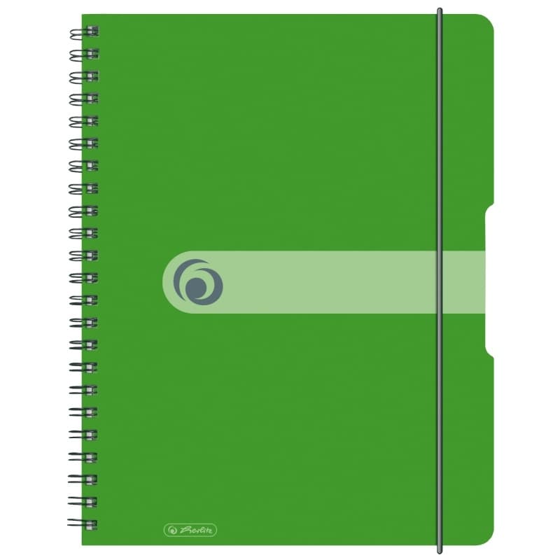 CAIET A4 80F SPIRALA ELASTIC PERFORAT EOTG COPERTA PP VERDE OPAC