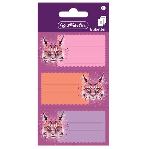 ETICHETE SCOLARE WILD ANIMALS LYNX SET 3X3 COLI