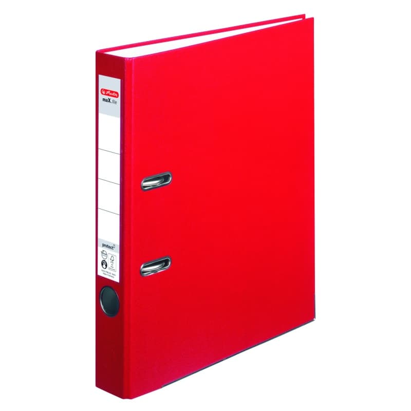 Biblioraft plastifiat 5 cm Herlitz A4- rosu