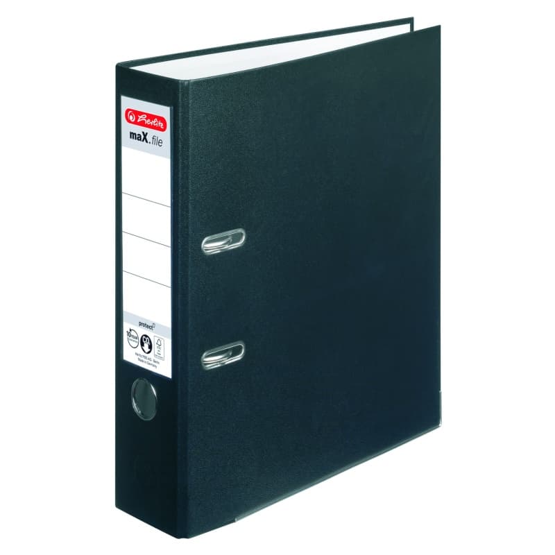 Biblioraft plastifiat 8 cm Herlitz A4- negru