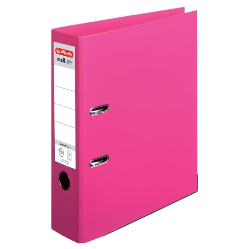 Biblioraft plastifiat 8 cm Herlitz A4- roz