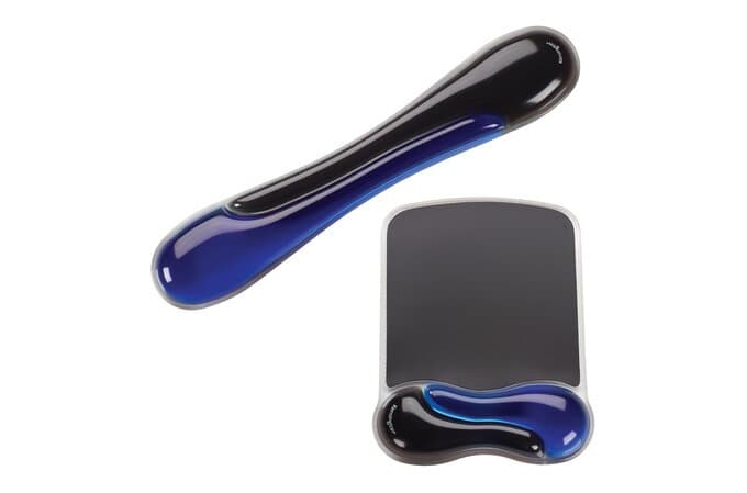 Suport ergonomic Kensington Duo Gel, pentru incheietura mainii, cu gel, albastru/negru