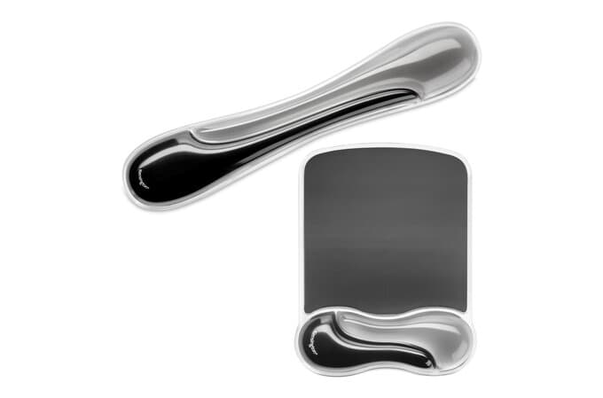 Mouse Pad Kensington Duo Gel, cu suport ergonomic pentru incheietura mainii, cu gel, fumuriu/negru