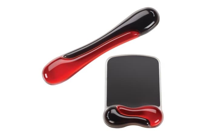 Mouse Pad Kensington Duo Gel, cu suport ergonomic pentru incheietura mainii, cu gel, rosu/negru