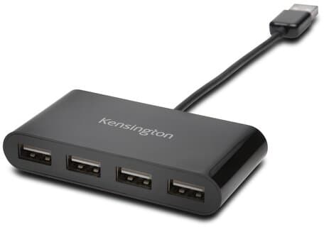Hub USB Kensington, 4 porturi USB 2.0, conexiune USB 2.0, negru