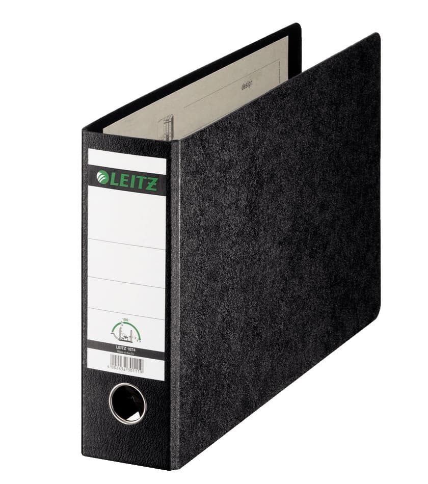 Biblioraft LEITZ 180, carton, A4 landscape, 80mm, negru