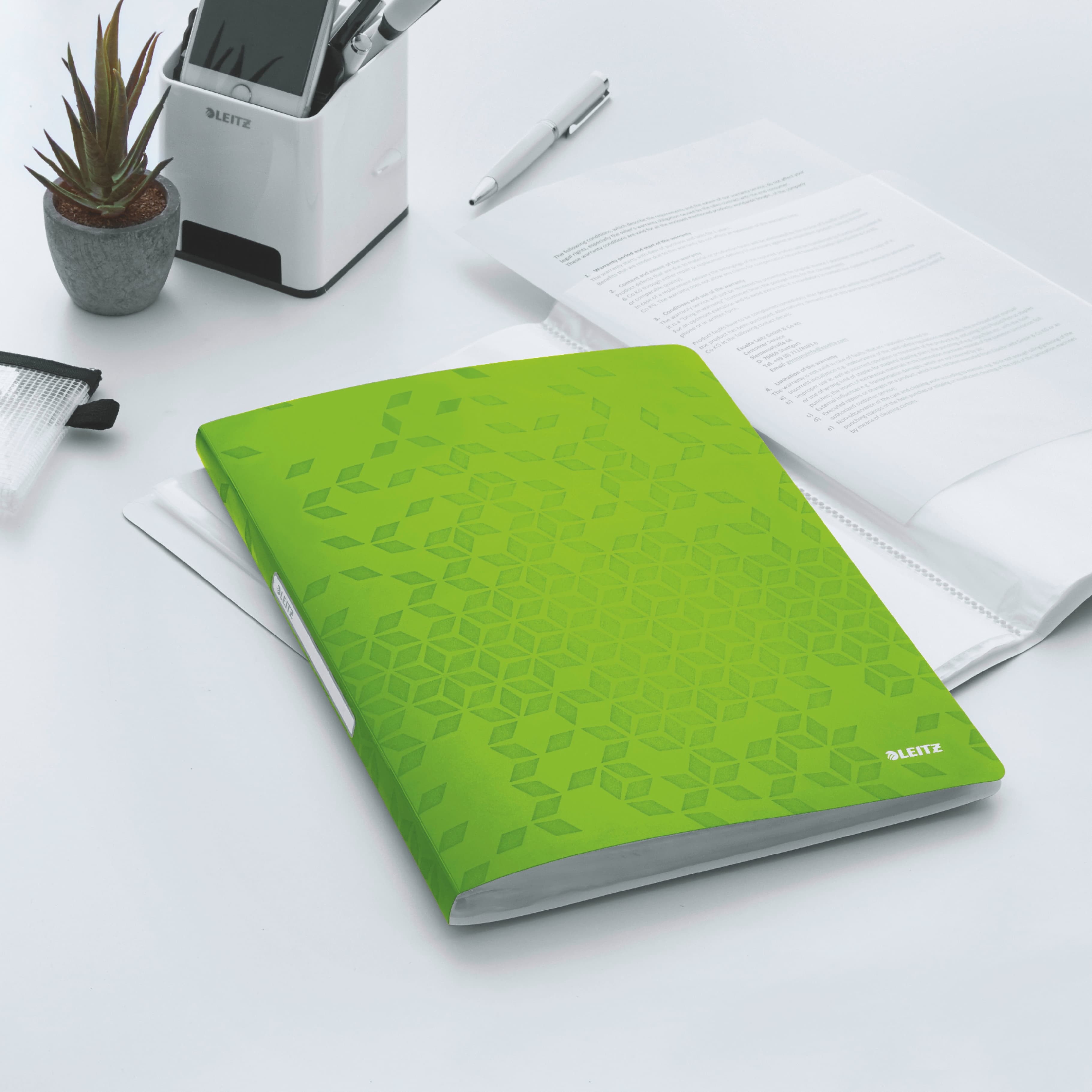 Mapa de prezentare LEITZ WOW, coperta moale, PP, A4, 40 de folii, verde