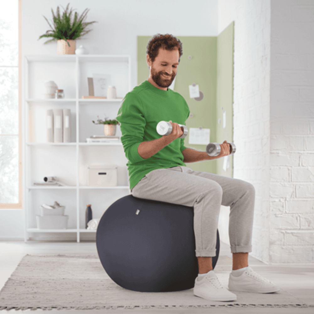 Minge ergonomica LEITZ Ergo, pentru sezut sau fitness, cu functie de oprire, 65 cm, gri-carbune