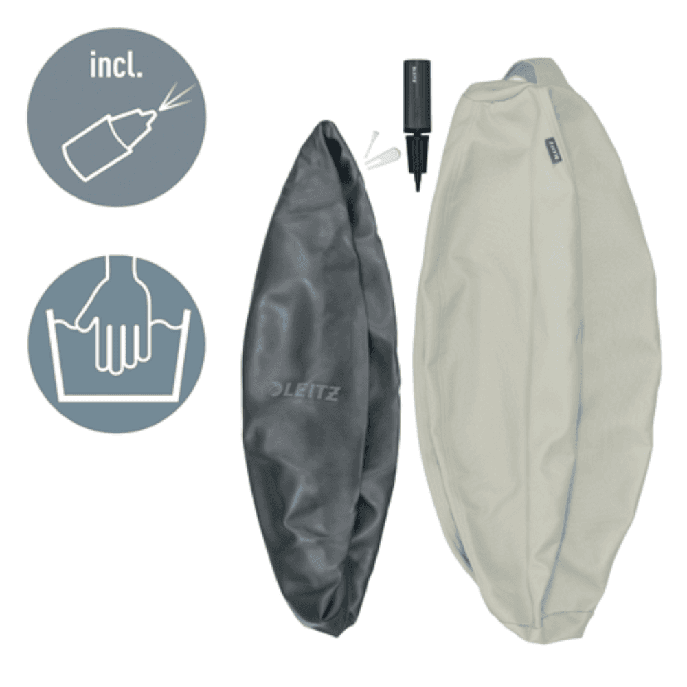 Minge ergonomica LEITZ Ergo, pentru sezut sau fitness, cu functie de oprire, 75 cm, gri-pastel