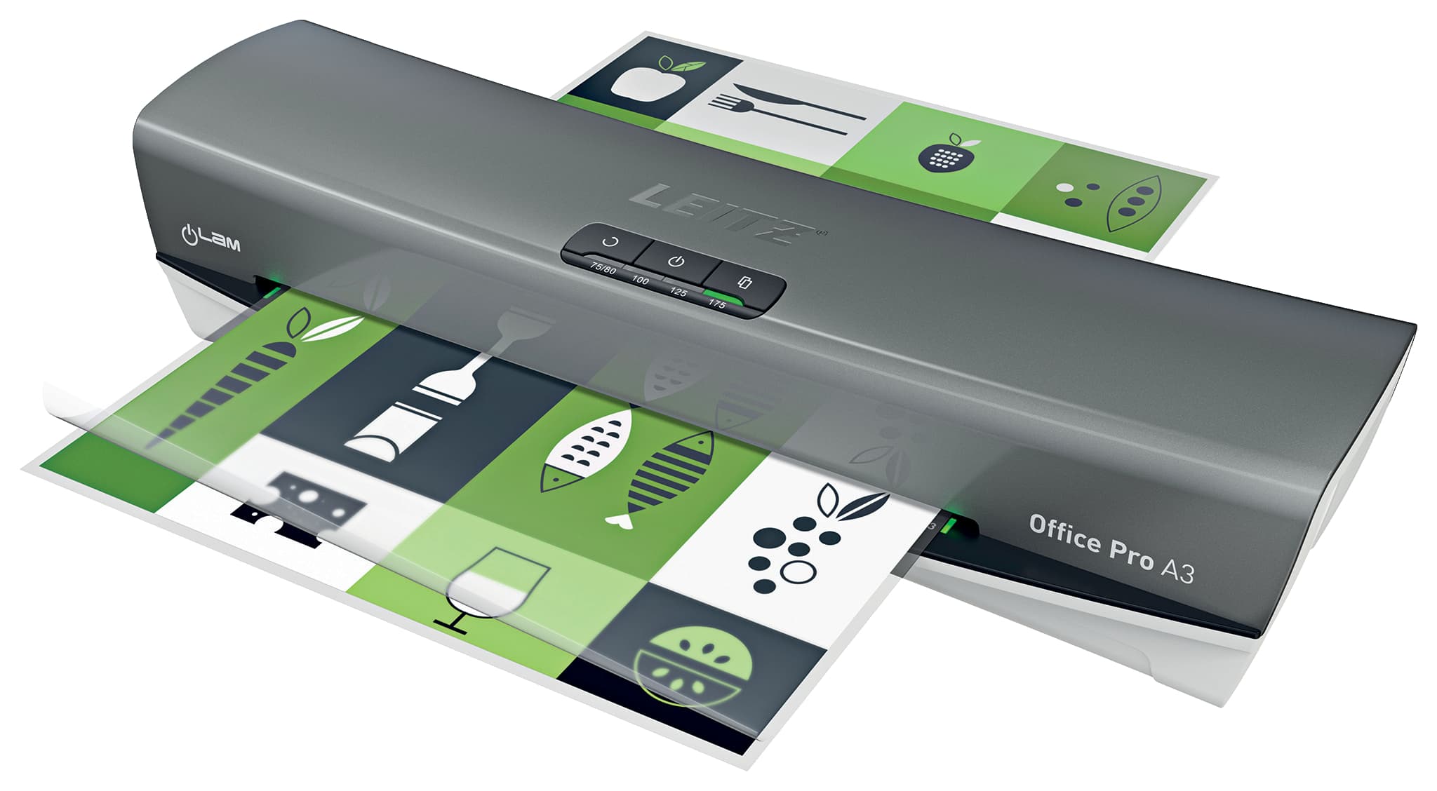 Laminator LEITZ iLAM Office Pro, A3, kit folii laminare inclus, gri