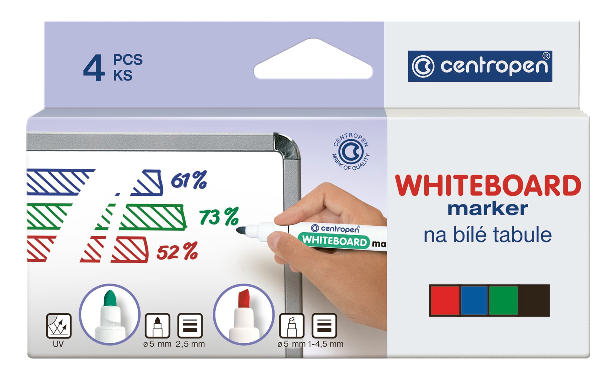 MARKER WHITEBOARD 4/SET 2.5MM 8559 CENTROPEN