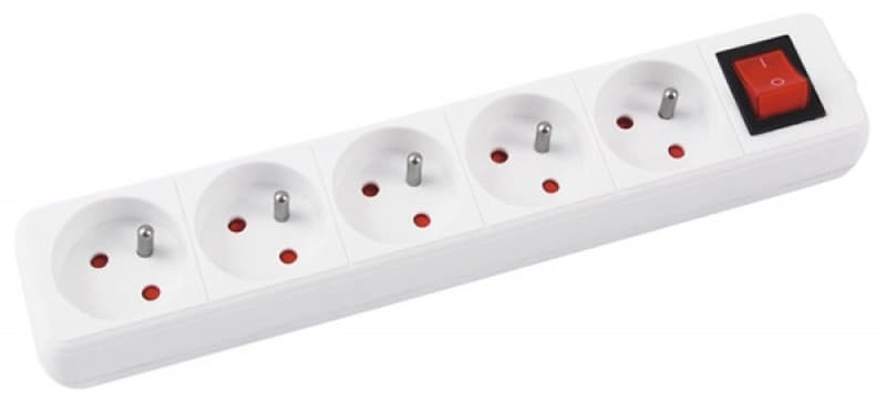 Prelungitor cu 5 prize, cablu 1.5 metri, cu intrerupator, Office Products - alb