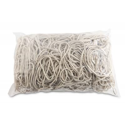 Elastice pentru bani, 3mm grosime, D 80mm, 60% cauciuc, 1000g/punga, Office Products -culoare alba