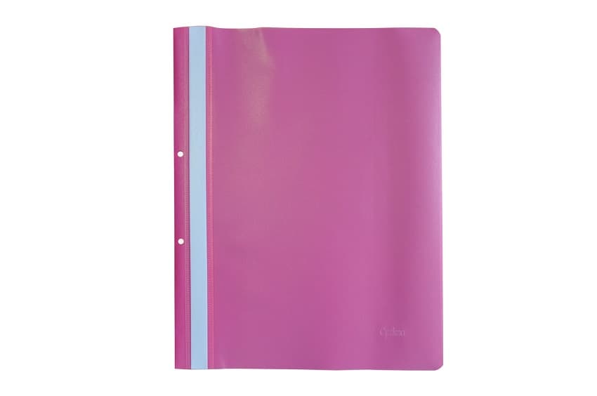 Dosar Plastic cu Șină și Găuri Optima - 10 Buc/Set, 120/180 Microni, Roz