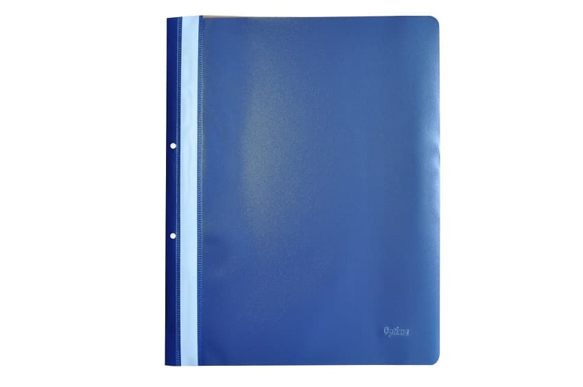 Dosar plastic PP cu sina, cu gauri, grosime 120/180 microni, 10 buc/set, Optima - bleumarin