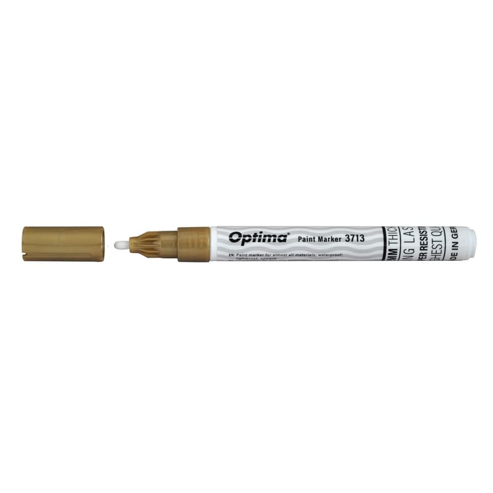 Marker cu vopsea Optima Paint 3713, varf rotund 2.0mm, grosime scriere 1-2mm - auriu