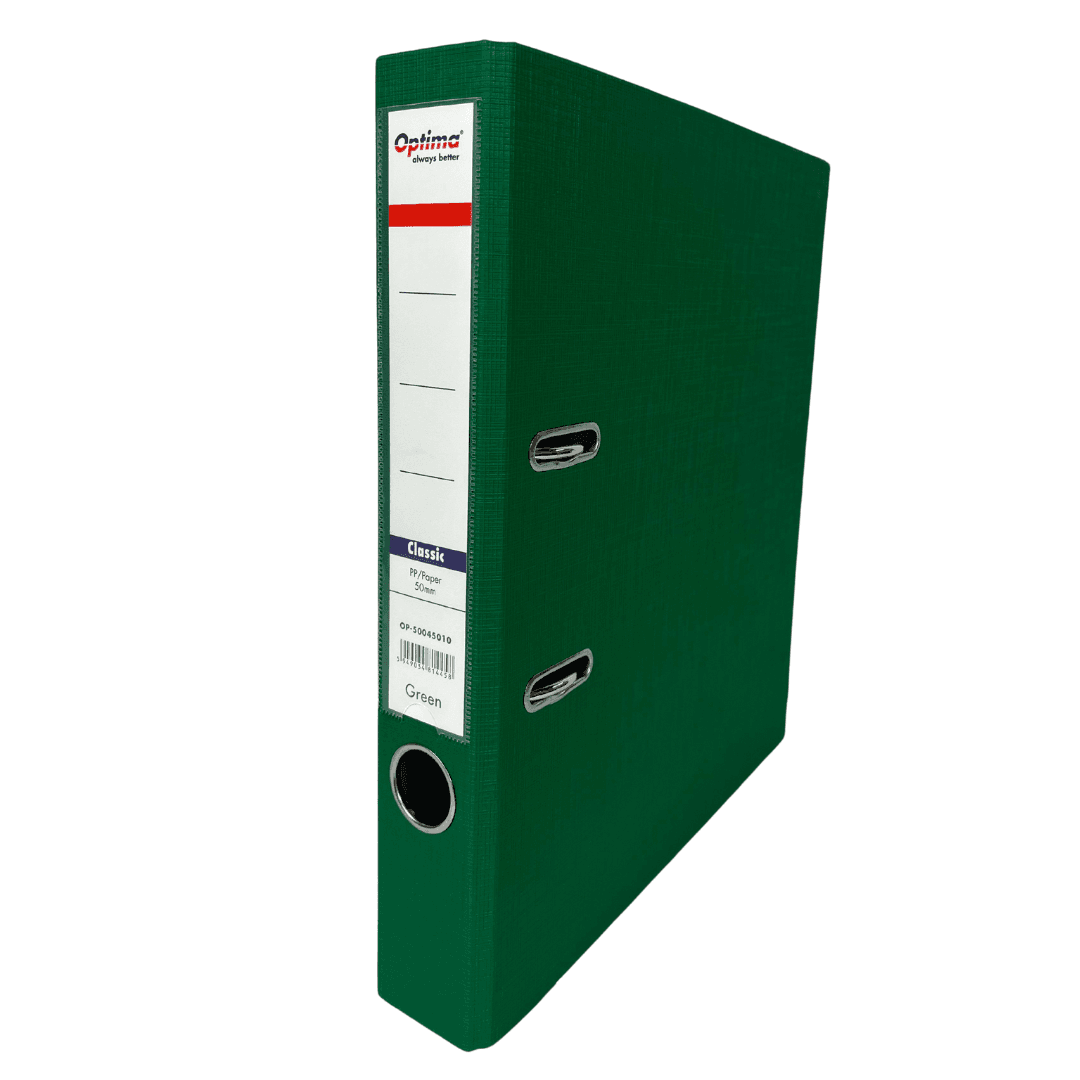 Biblioraft plastifiat 5 cm Optima Classic A4 - verde