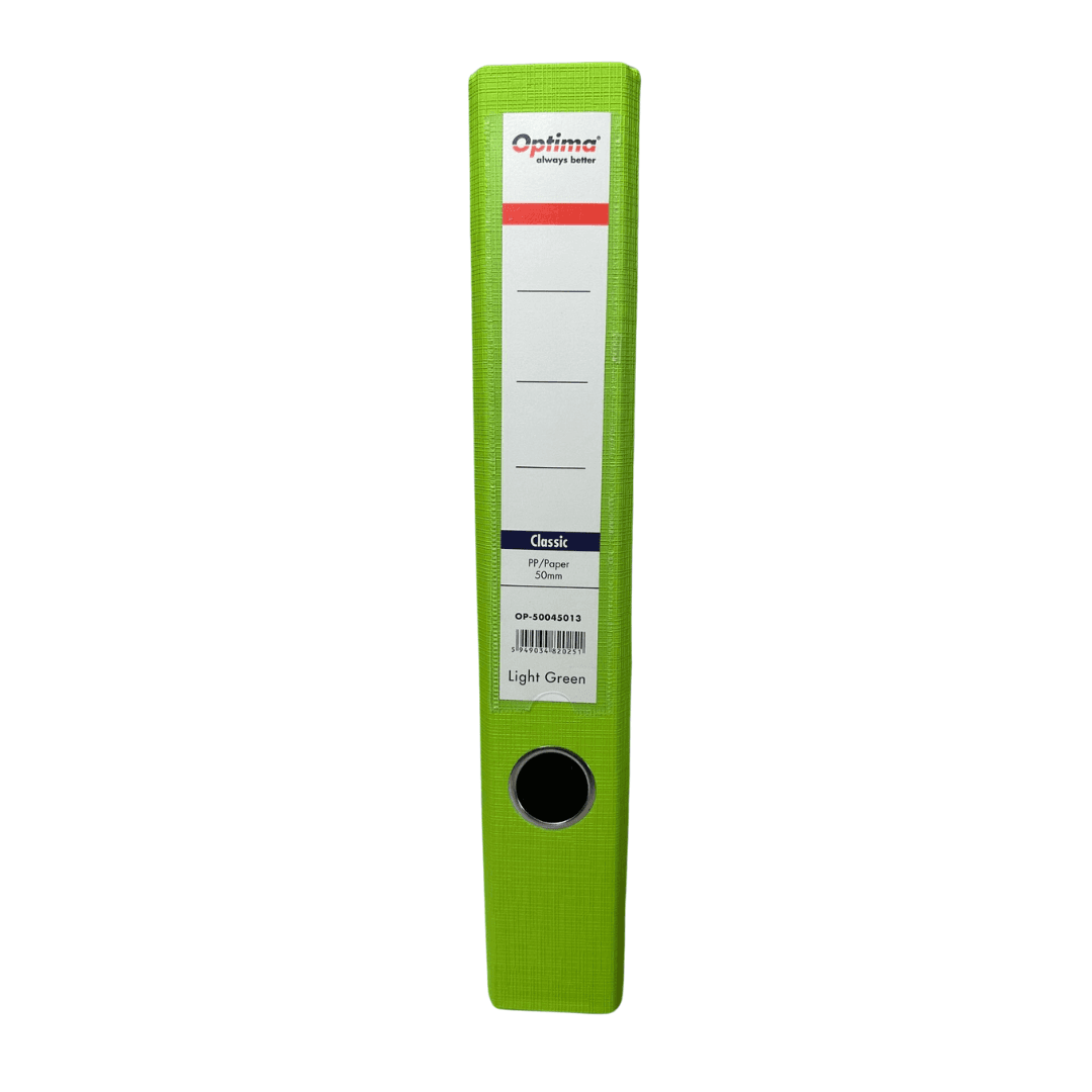 Biblioraft plastifiat 5 cm Optima Classic A4 - verde deschis