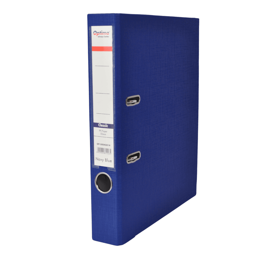 Biblioraft plastifiat 5 cm Optima Classic A4- bleumarin