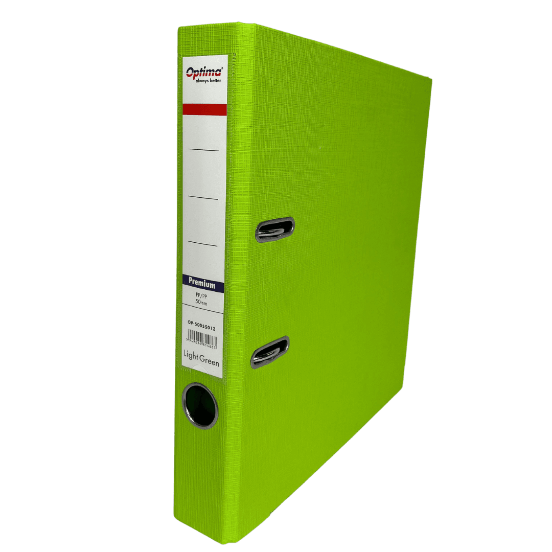 Biblioraft plastifiat interior-exterior 5 cm Optima Premium A4 - verde deschis