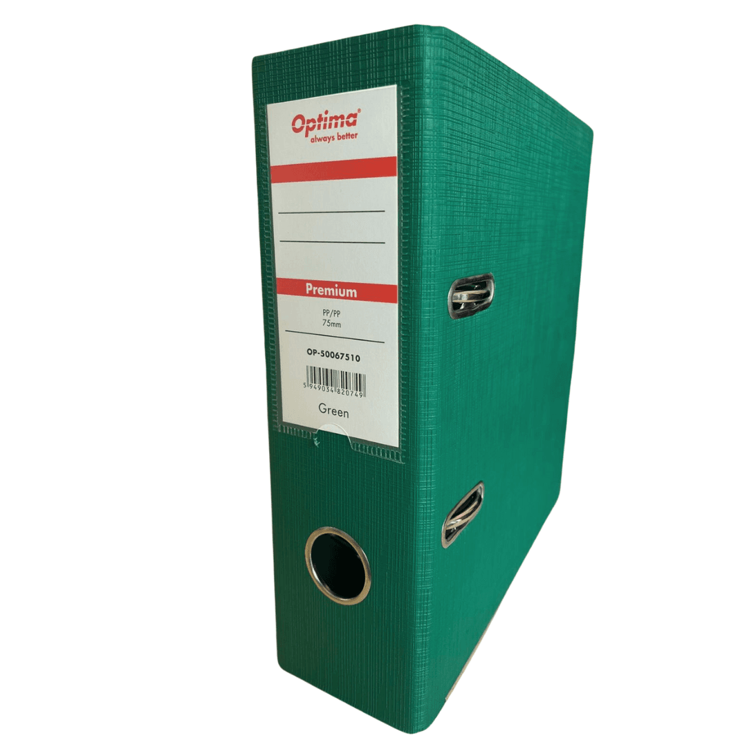 Biblioraft plastifiat interior-exterior 7,5 cm Optima Premium A5 - verde