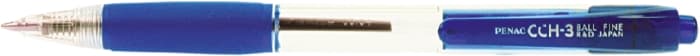 Pix PENAC CCH-3, cu mecanism, rubber grip, 0.7mm, corp transparent - scriere albastra