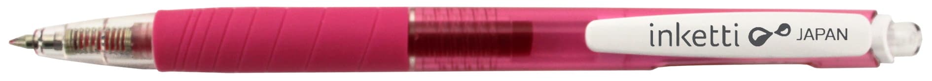 Pix cu gel PENAC Inketti, rubber grip, 0.5mm, corp roz transparent - scriere roz