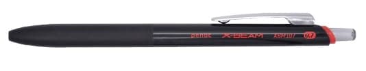 Pix PENAC X-Beam XBM-107, rubber grip, 0.7mm, clema metalica, corp negru - scriere rosie