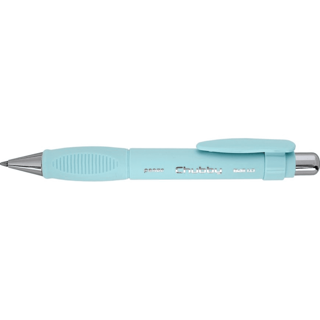 Pix PENAC Chubby, rubber grip, 1.0mm, varf metalic, corp sky blue - scriere albastra