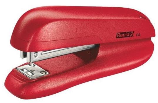 Capsator plastic Rapid F6, 20 coli, capsare inchisa/deschisa, cutie, rosu