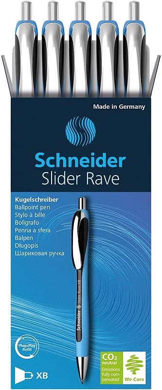 Pix SCHNEIDER Slider Rave XB, rubber grip, accesorii metalice - scriere neagra
