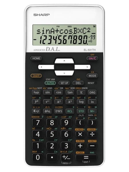 Calculator stiintific, 12 digits, 273 functii, 161x80x15 mm, SHARP EL-531THBWH - negru/alb