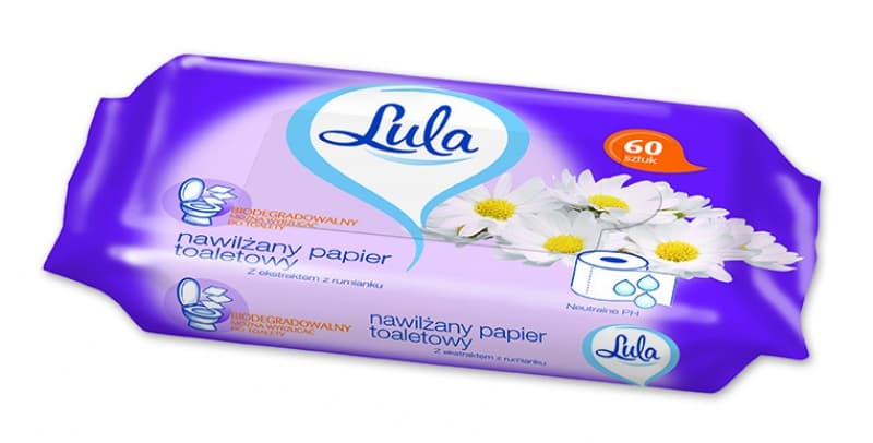 Hartie igienica umeda pentru toaleta, 60 buc/pachet, Lula - miros de musetel