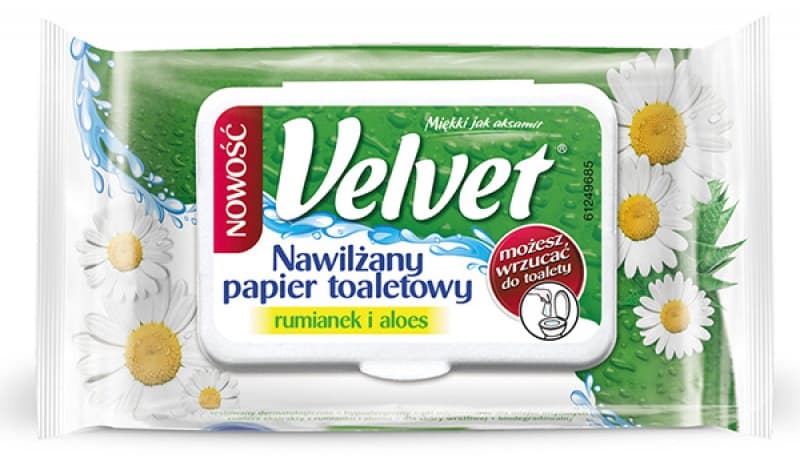 Hartie igienica umeda, 42buc/pachet, biodegradabile, VELVET Soft - cu aloe vera si musetel