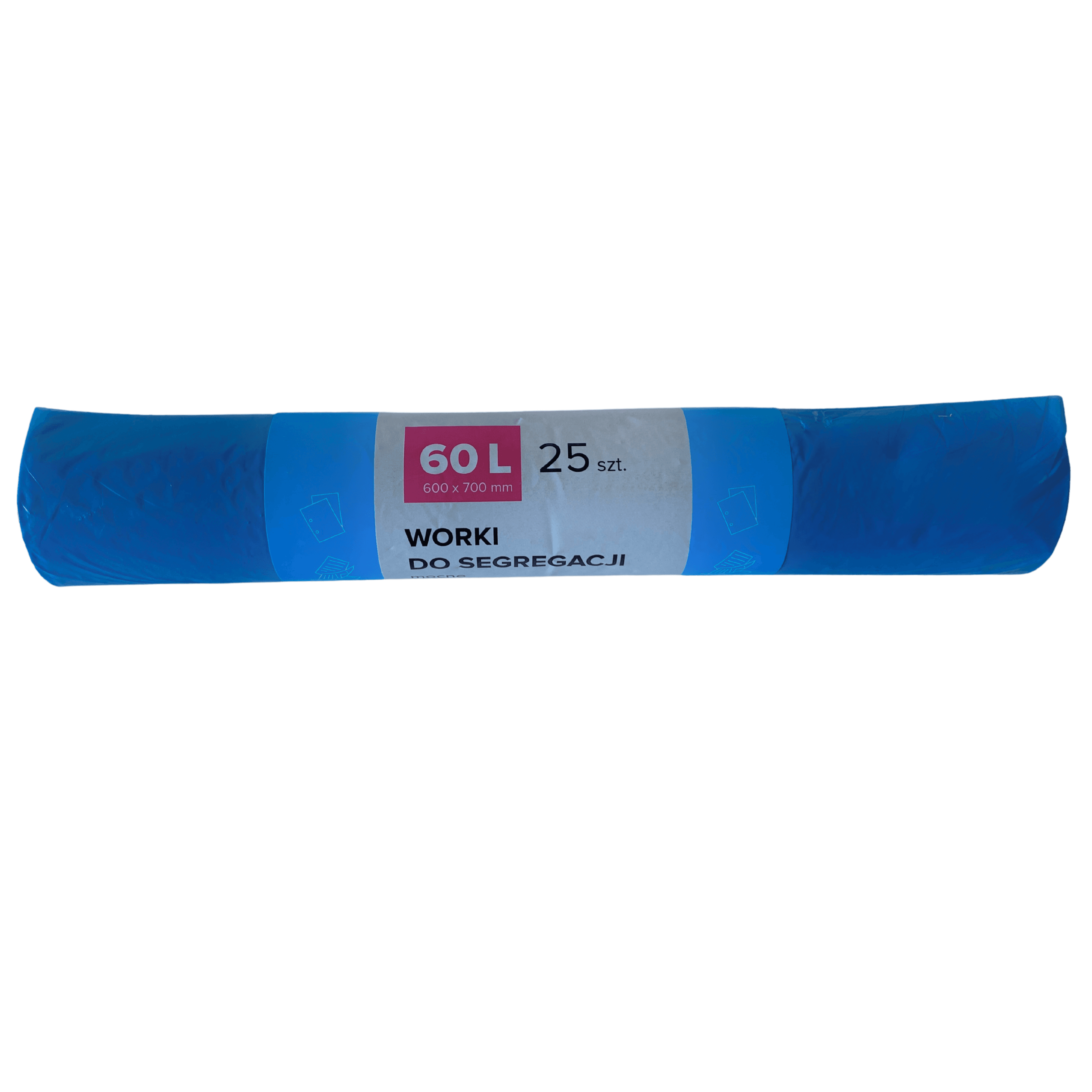 Saci plastic reciclat, standard, 60L, 60x70cm, 20 mic, 25buc/rola, Resaco - albastri - deseuri de h