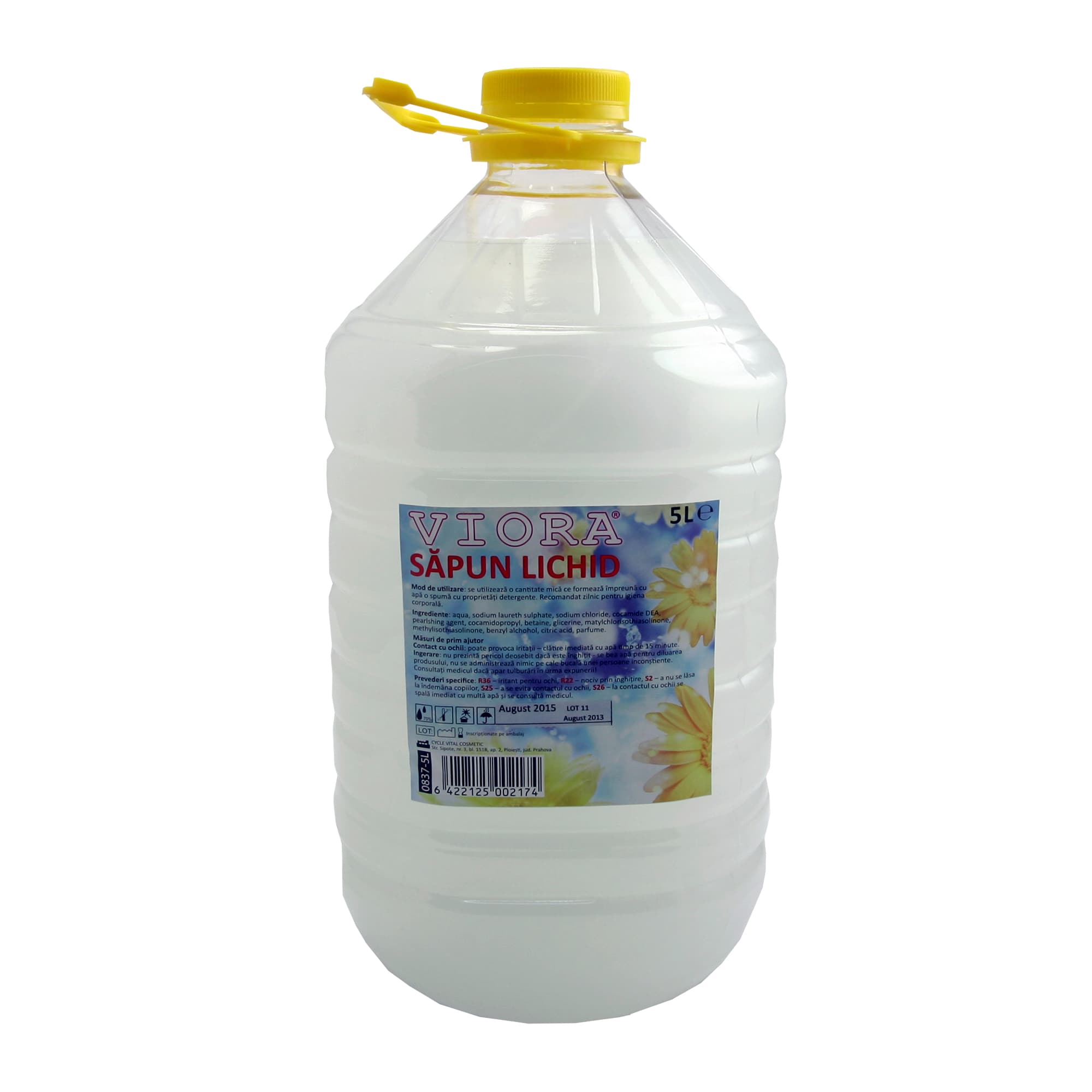 Sapun lichid, 5L, alb sidefat, pH neutru, VIORA