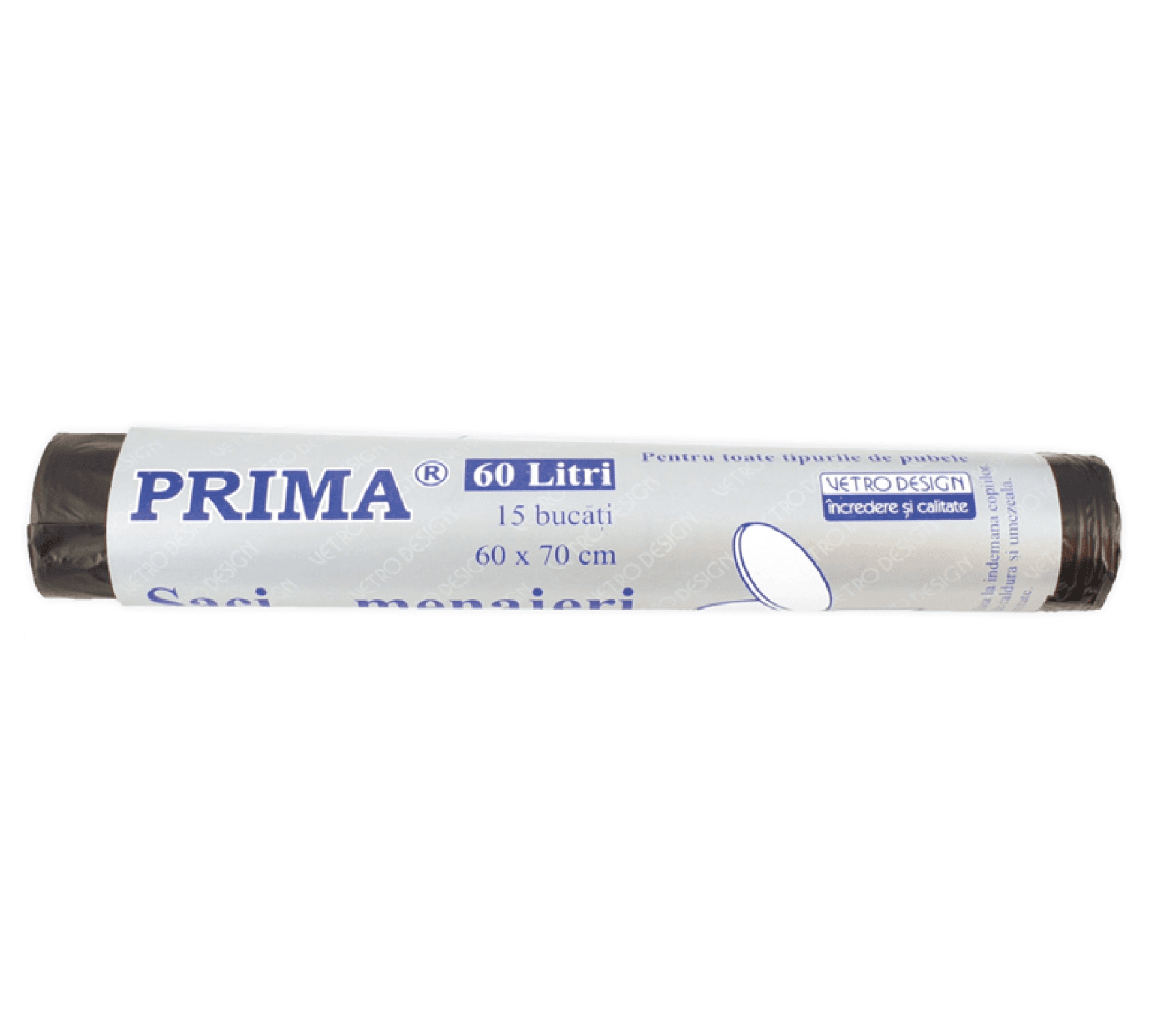 Saci menajeri negri, HDPE, PRIMA, 60L, 60x70cm, 15buc