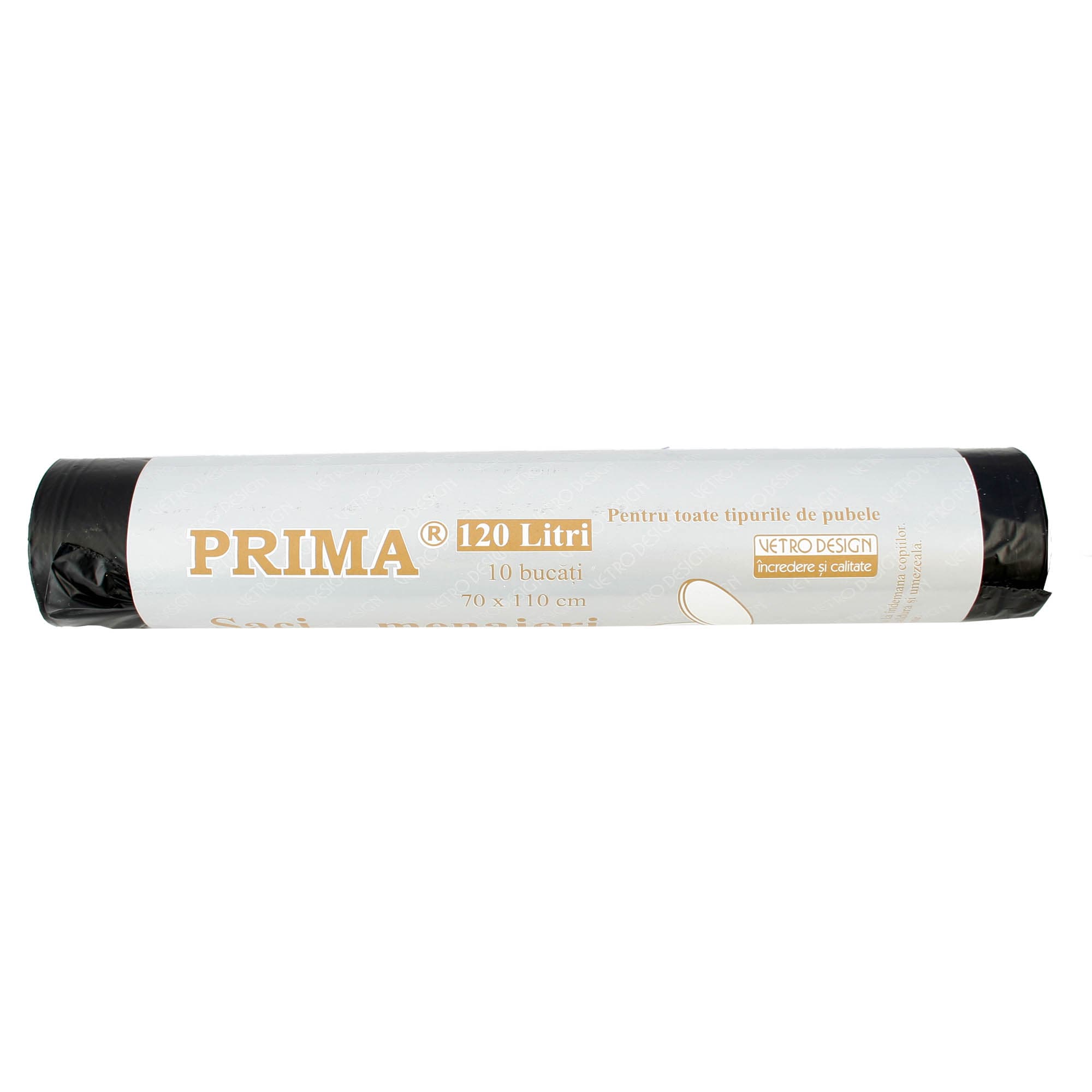 Saci menajeri negri, HDPE, PRIMA, 120L, 70x110cm, 10buc