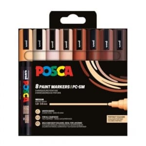 Marker UNI PC-5M Posca 1.8-2.5 mm set 8 culori, portret